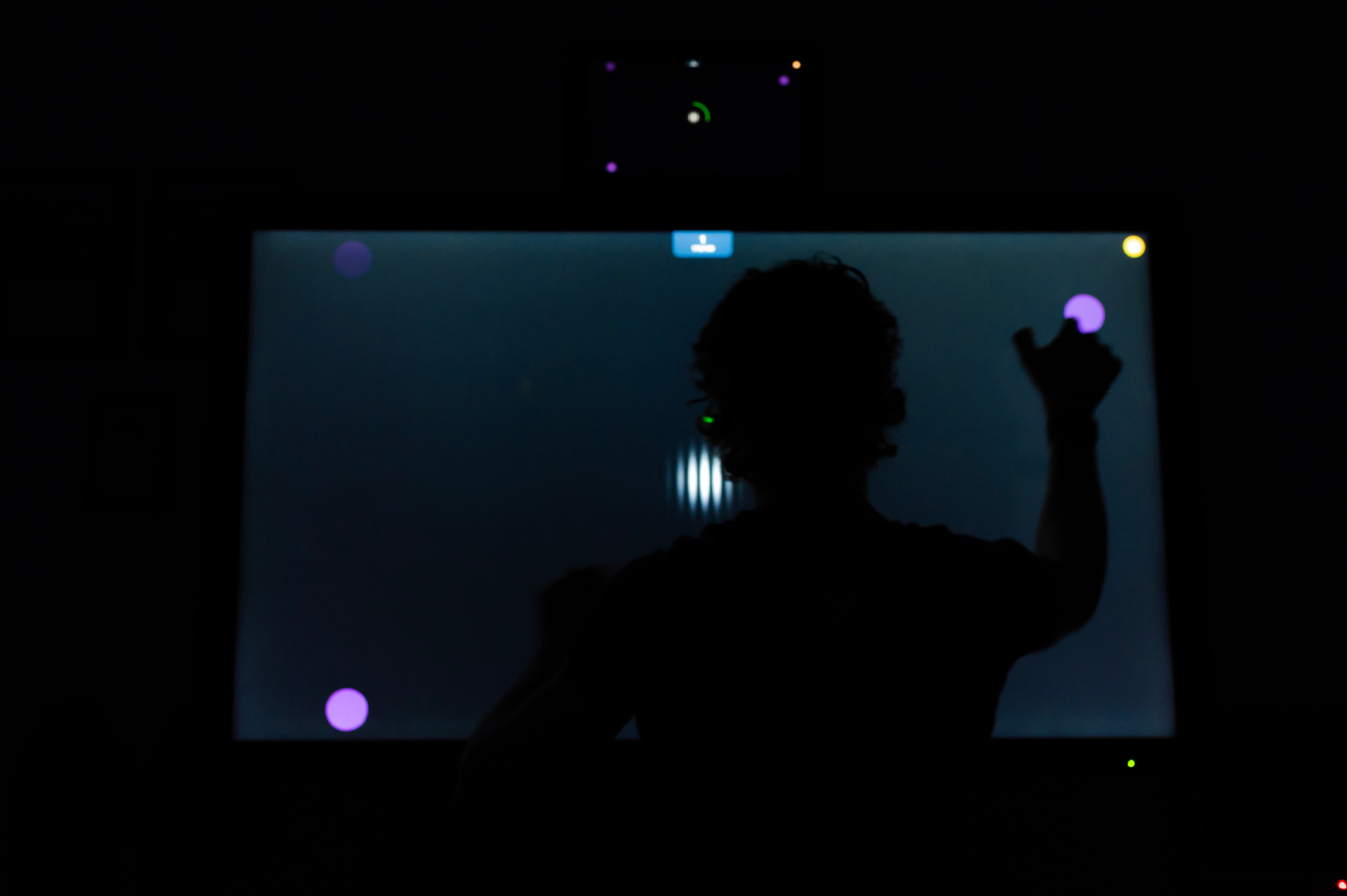 Cam Gray on the AESV touch-board, training visual-cognitive systems